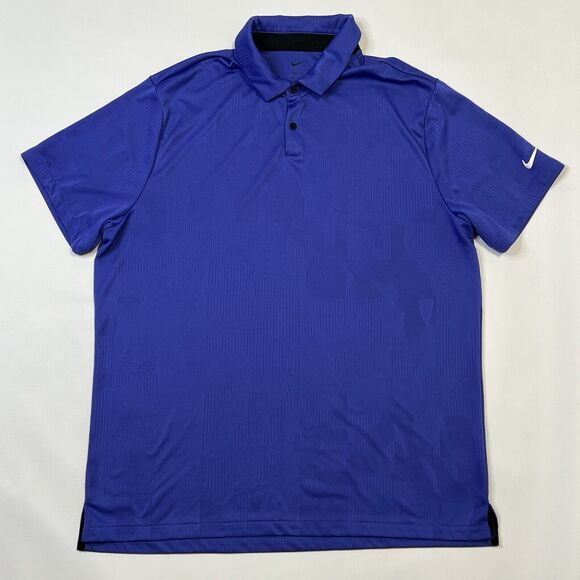 Nike Men's Dri-Fit Tour Jacquard Golf Polo Shirt Size XL Blue DV7528-430 - Picture 1 of 12